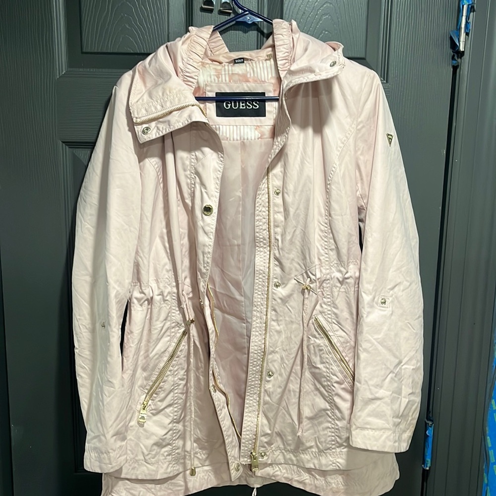 The cutest light pink spring time jacket.